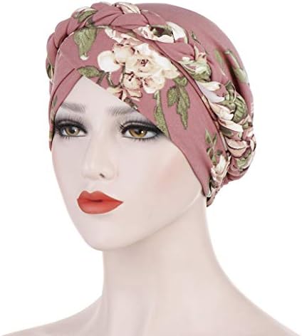 כיסוי שיער כיסוי ראש לנשים טורבן טוויסט טוויסט, צמה פרחונית הודו כובע סרטן מוסלמי כימיה גלישת כובע בוהמיה