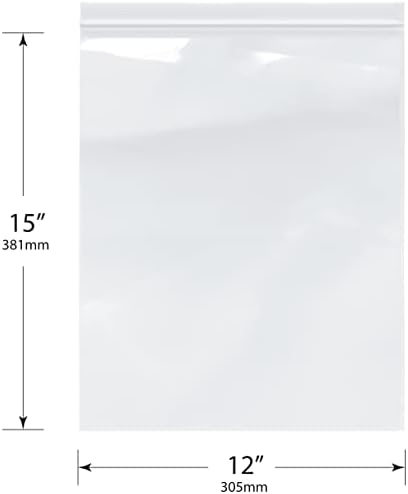 שקיות רוכסן מפלסטיק של פלימור תעשייה, 6 מיל, 12 x 15