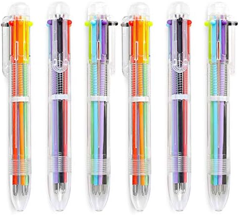 הוטו 24 חבילה 0.5 ממ 6-ב-1 ססגוניות כדורי עט 6 צבעים נשלף כדורי עטים ילדים המפלגה טובות עט