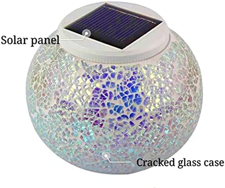 אורות שולחן סולארי של Sunkite חיצוני צבע מקורה מחליף אורות לילה זכוכית קריסטל, מנורת פסיפס פסיפס מופעלת במים, לקישוטים