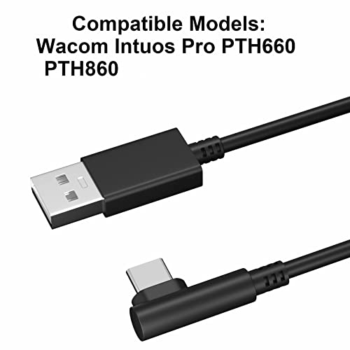 Arzweyk 6.5feet סוג C כבל טעינה USB תואם ל- Wacom Intuos Pro Pth660 PTH860 DTC133 CINTIQ PRO מנוע XEON SYNC החלפת