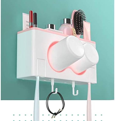 מברשת שיניים מחזיקת שיניים מחזיקת אמבטיה מתלה מארגן מארגן עם ווים בר מגבת קיר רכוב על שטח מברשת שיניים ומערכת משחת שיניים