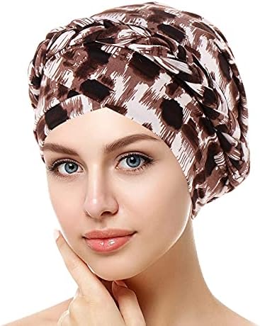 נשים נמר הדפס פסים מכסה טורבן מוסלמי מקושר מראש מצנפת צמה צעיפי ראש כימו כובע שינה נמתח