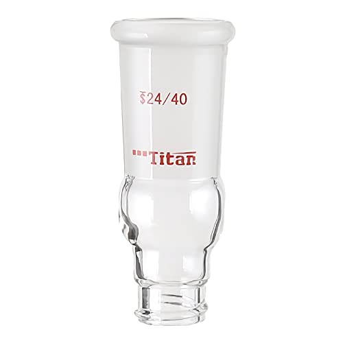 JRLGD זכוכית מזכוכית סיבוב מתאם בקבוקון עם עם מפרק עליון 24/40, כלי זכוכית מעבדה, חבילה של 1