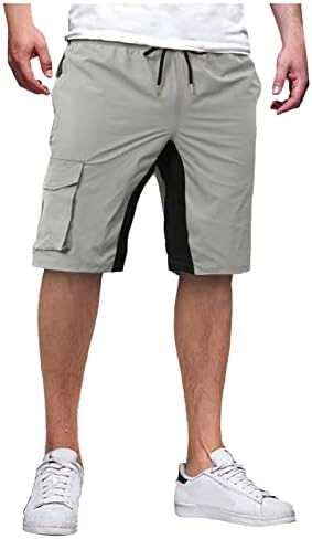 גברים של מכנסיים קצרים אופנה מזדמן מוצק צבע גמישות שרוך כיס סרבל מכנסיים מכנסיים קצרים