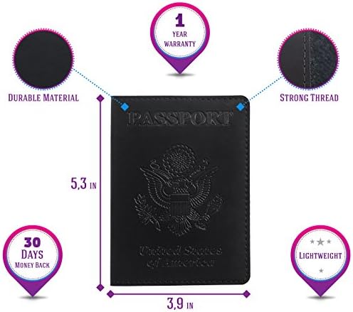 כיסוי דרכון שחור מחזיק דרכון תיק דרכון לגברים ונשים …