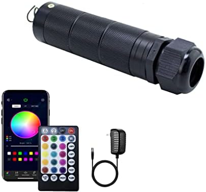 Azimom Bluetooth/RF בקרת צבע כפול 32W צליל מופעל סיבים אופטיים מקור אור RGBW קופסת אור צולל צולל מצב חיישן לקישוט