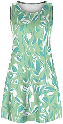 שמלות קיץ לנשים 2023 חולצת טריקו פרחונית חוף שופעת כיסים מזדמנים שמלת טנק בוהו