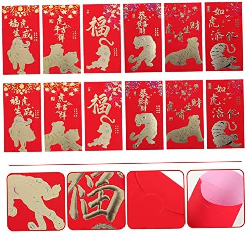 טופיקו 18 יחידות שנה של נמר אדום מעטפה דקורטיבי מעטפות אדום ארנקי סיני אדום מנות סיני חתונה מעטפות סיני כסף מעטפת