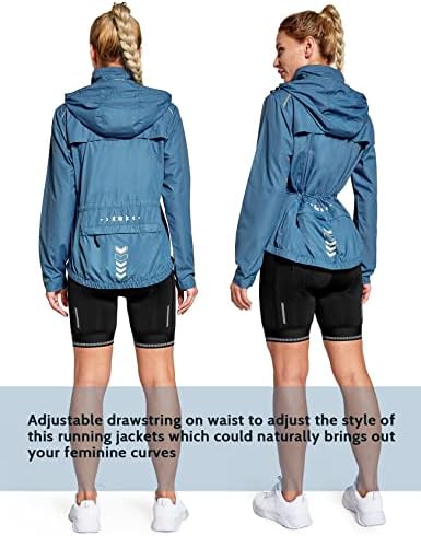 Fitst4 רכיבה על אופניים לנשים מעילים מעילים קלים אופניים אטומים לרוח עמיד רוח משקף עם ברדס