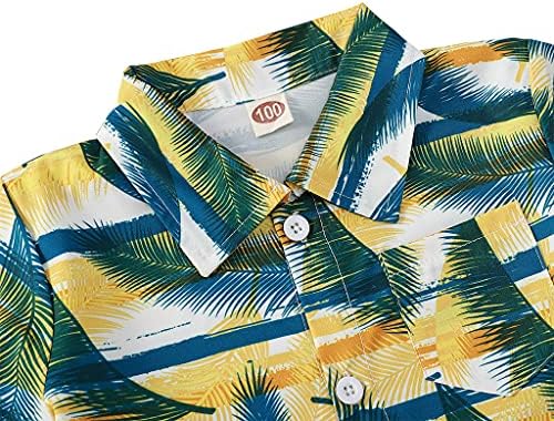 1-8 שנים בנים פעוטות חולצת הוואי אלוהה קיץ כפתור שרוול קצר למטה חולצה לחופשת חוף