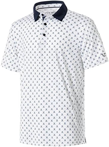 אפמוקה גולף חולצות לגברים כושר יבש ביצועים קצר שרוול הדפסת לחות הפתילה פולו חולצה