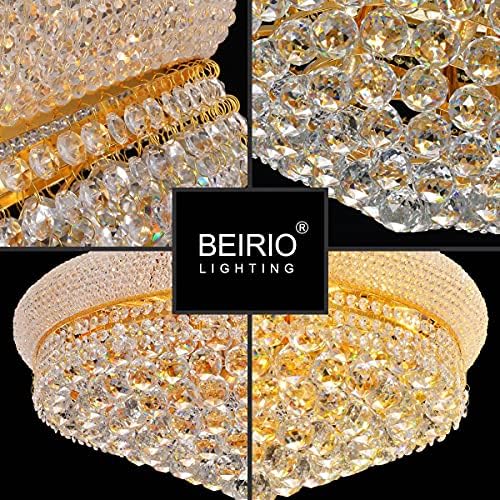 Beirio 11 Lights Golden Gumer Empire Style Style K9 נברשת קריסטל נברשת תקרה לסלון חדר אוכל בחדר אוכל מסדרון אריזה חדשה קל