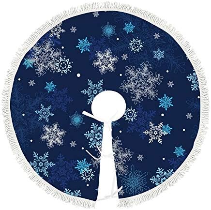 פתיתי השלג היומיים שלי חצאית עץ חג המולד 30 אינץ ', חצאית עץ חג המולד כחול עם קישוט לחג חג המולד