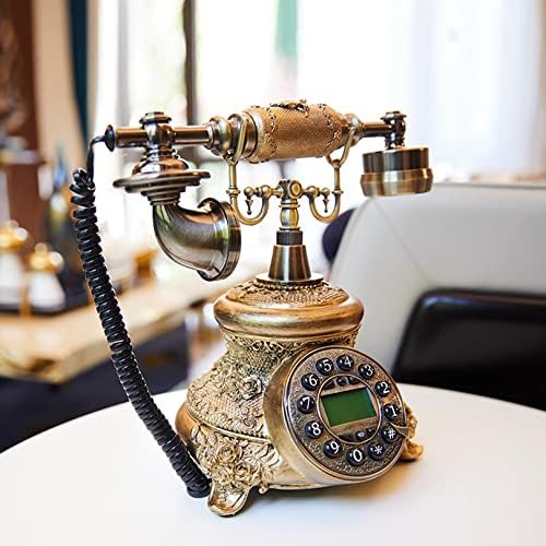 קווי קווי רוטרי וינטג 'של Abaippj, סגנון אירופי בסגנון אופנה ישן שרף רטרו טלפון לשיחות וקישוט מלונות במשרד הביתי