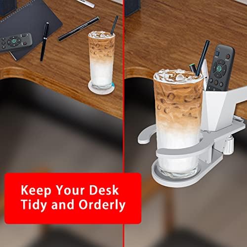 קליפ על שולחן מחזיק כוס עם מחזיק עט, עמיד ואנטי לשפוך כוס מחזיק עבור משרד בית שולחן שולחן