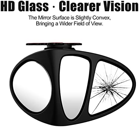 מירור עיוור 1 מכונית עיוור שלוש משקפי HD דו צדדיים מכונית קמורה מראות עזר מראות זווית רחבה מקל מראה אחורי על