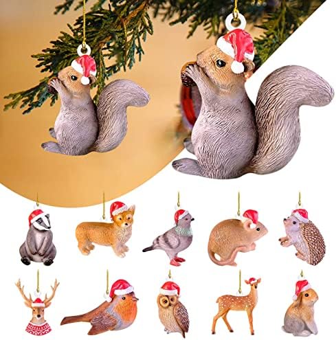 קישוט לבעלי חיים לחג המולד כובע סנטה כובע חיה קישוט חיה קישוט עץ חג המולד חרוזי חג המולד חרוזים