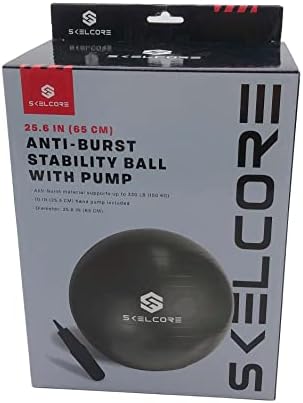 SKELCORE 65 סמ איזון איזון כדור - כדור יוגה ללא החלקה לטיפול פיזיותרפי, פילאטיס, יציבות הריון - כדור איזון שוויצרי