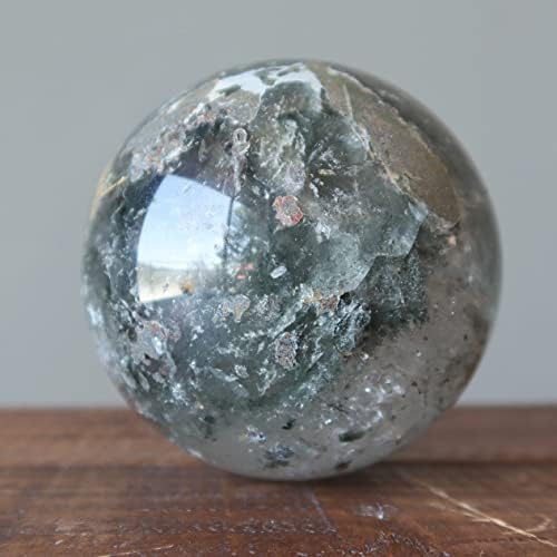 גבישי סאטן פנטום קוורץ כדור כלוריט כדור גייוד גיאודה 3.25-3.5 אינץ '