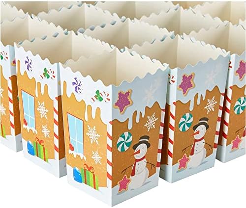 100 קופסאות פופקורן ג'ינג'ר חפיסות למסיבת חג המולד, פינוקי חג