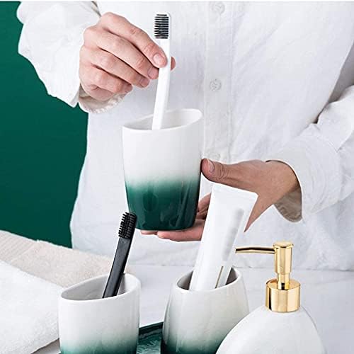 מתקן סבון קרם בקבוק נוזלים מתקן נוזלים אביזרי אמבטיה סט אביזר שיפוע ירוק 5 אביזרי אמבטיה