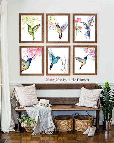 Yimehdan בצבעי מים יונקים יונקים דפוס אמנות קיר - ציפורים וינטג 'עם הדפס בד פרחים - טבע חיות יצירות אמנות לעיצוב