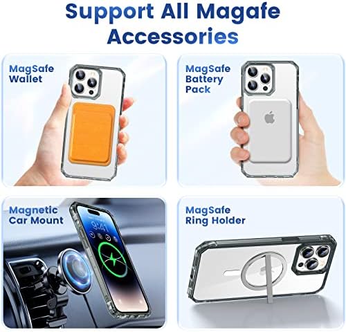 Nuleto 【3 ב -1 לאייפון 14 Pro Case: iPhone 14 Pro Magsafe Case עם מגן מסך זכוכית מחוסמת 9 שעות ומגן עדשות מצלמה, כיסוי