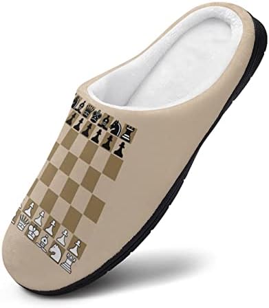 נעלי בית משחק שחמט לנשים נעלי בית פנימיות וחיצוניות עם סוליות גומי מונעות החלקה