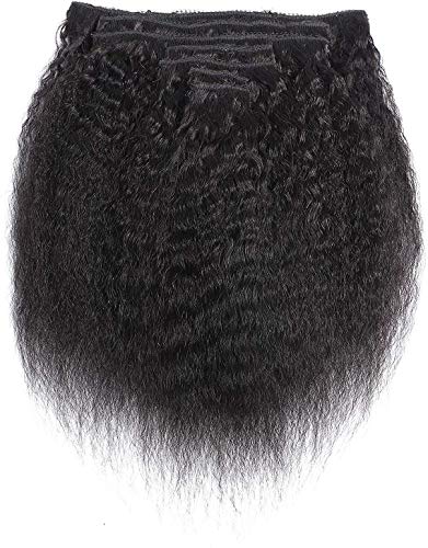 קינקי מתולתל קליפ שיער טבעי הרחבות 3 ג 4 א שיער ברזילאי לא מעובד שיער קליפ תוספות עבור שחור נשים 8 יחידות סט