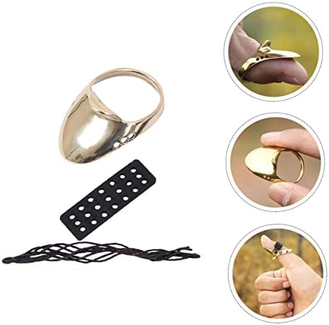 1 סט נייד חץ וקשת טבעת בעבודת יד אצבע קשתים אגודל טבעת חץ וקשת אגודל טבעת חץ וקשת אצבע טבעת נוח פליז טבעת פליז
