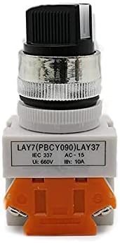 AXTI LAY7 LAY37 Y090 22 ממ בורר מתג סיבוב כפתור כפתור 4 מסופי בורג 2 דרך קטנה בגודל קטן 2 מיקום/כיבוי לחצן מתג לחיצה