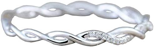 נשים מבטיחות טבעת מעוות צורה מעוותת טבעת אירוסין לערום להקת חתונה תואמת לנשים טבעת יום השנה