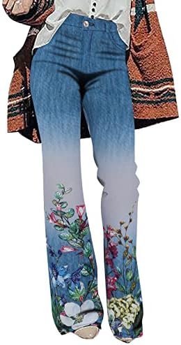 מכנסי ג'ינס תחתונים של Mrgiinri Bell לנשים 2023 כפתור מותן גבוה באופנה במותניים גבוהות מתלקחות ג'ינס מתלקח מכנסיים