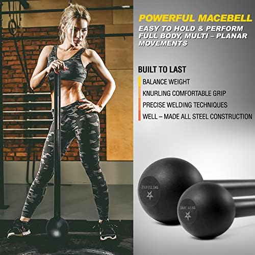 YES4ALL STEEL MACE BELL לאימוני כוח - תמיכה בגוף מלא, שרירים, כתף, אחיזות וזרועות אימונים 5 עד 30 קילוגרמים לאישה וגבר