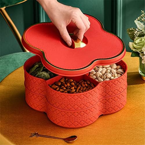 בית סלון אדום סוכריות קופסא עם מכסה מסעדה 2 שכבות פירות צלחת אגוז תיבת אפס נקודת תיבה