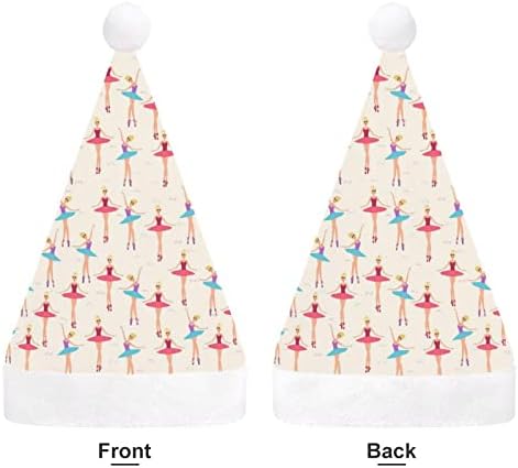בלרינה או בלט חג המולד כובע סנטה קלאוס כובעי קצר קטיפה עם לבן חפתים לגברים נשים חג המולד חג מסיבת קישוטים