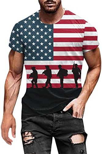 חולצות T פטריוטיות של Ruiruilico לגברים 4 ביולי אמריקה דגל 2023 שרוולים קצרים בקיץ הרגיעה חולצת חולצות גרפיות