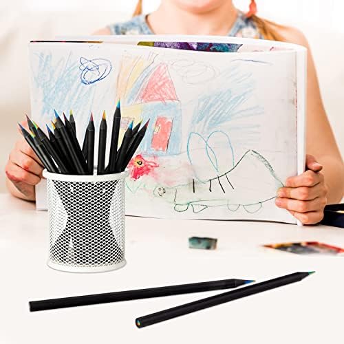 טלינג 100 יחידות קשת בצבע עפרונות בשלל צבעים 7 ב 1 עפרונות לילדים שחור עץ בתפזורת קשת עפרונות מגוון צבעים אמנות