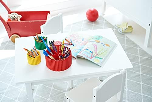 מארגן אחסון עגול של Crayola - מארגן שולחנות קריאייטיב לילדים עם 5 קטעים לאחסון עטים, עפרונות, עפרונות צבעוניים