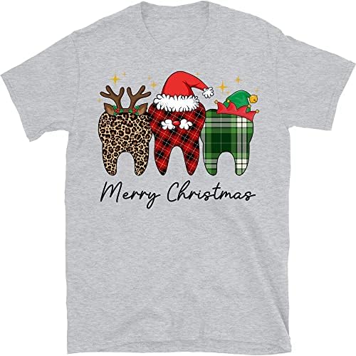 חולצת חג המולד של Moobla שיניים, טי שיננית שיניים, חולצת רופאי שיניים, חולצת עוזר שיניים, חולצת חיי שיניים לחג המולד