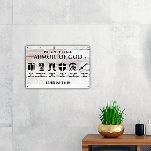 קיונגצ ' י מצחיק לשים על שריון מלא של אלוהים מתכת פח סימן קיר תפאורה, חווה כפרי נוצרי סימן עבור בית תפאורה מתנות