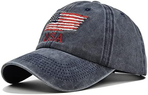 יום העצמאות נשטף דגל אמריקאי קלאסי מוסח ארהב אותיות רקמה רקמה כובע בייסבול משאית אבא כובע כובע