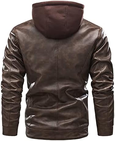 מעילי Luvlc לגברים, מעבים מעילי עור היפי חמים דמוי אופנוע אופנוע אופנועי אופנוע