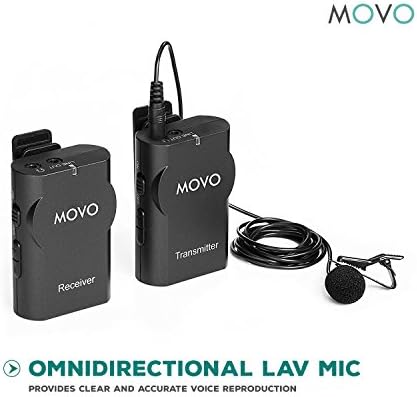 Movo WMIC10 2.4GHz מערכת מיקרופון אלחוטית אלחוטית למצלמות DSLR, אייפון, אייפד, סמארטפונים אנדרואיד, מצלמות וידיאו