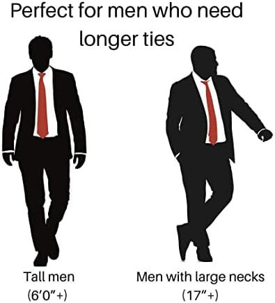 אוסקי 6 חבילות גברים עניבה, רגיל / ארוך במיוחד מתכוונן מראש קשור קליפ על קל רוכסן צוואר קשרי עבור גברים