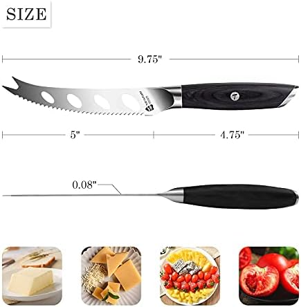 סכין עגבניות טואו 5 אינץ 'וסכין קצבים 7 אינץ' - סכיני מטבח סכין גבינה, סכין פילה דג למטבח-פלדת ה. ק. גרמנית עם