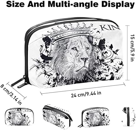 אמנות האריה מלך בעלי החיים אלקטרוניקה ארגונית, כבל כבל אחסון תיק עמיד למים עבור בית נסיעה, אביזרים אלקטרוניים מקרה עבור תשלום