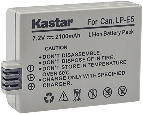 KASTAR בעל קיבולת גבוהה LP-E5 ליתיום-יון החלפת סוללות CANON DIGITAL SLR EOS Rebel 1000D, 450D, XS, XSI, T1i