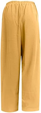 מכנסי טרנינג בסיסין נשים מזדמנות פלוס גודל גודל מותניים אלסטיים מכנסיים קפרי רחב כפתור רגל רחב מכנסיים קצוצים עם